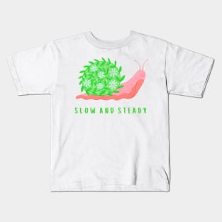 Slow and steady floral snail Kids T-Shirt